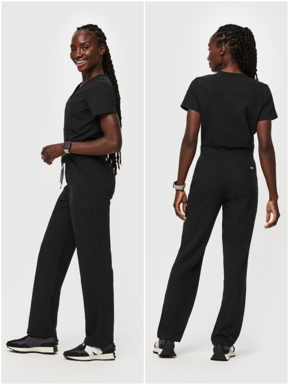 Figs Catarina straight leg Scrubs Jumpsuit black M medium ScrubJumpsuit - Picture 2 of 11